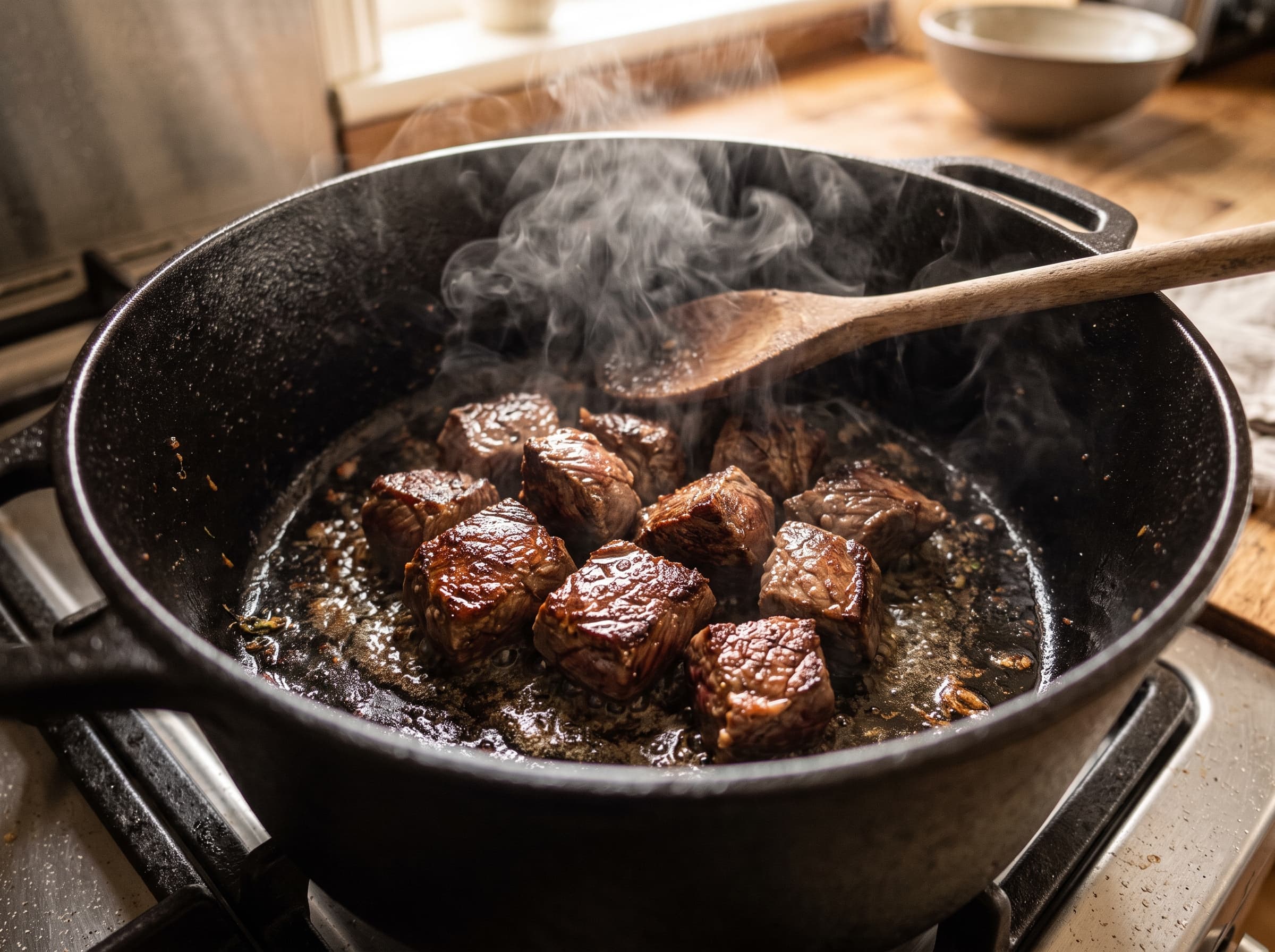 Fiery Coconut Beef Curry | Creamy Spicy Beef Curry with Rice & Garlic Naan — step 2