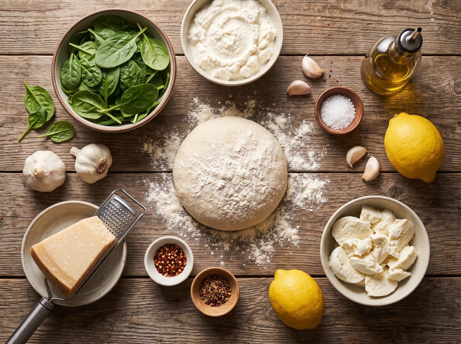Spinach Ricotta Pizza ingredients